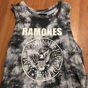Ramones fringe tie dye tank